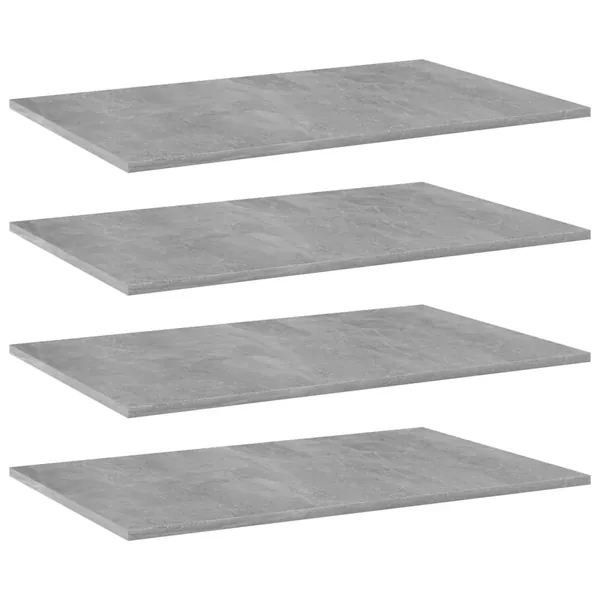Panneaux de bibliothèque 4 pcs gris béton bois d’ingénierie