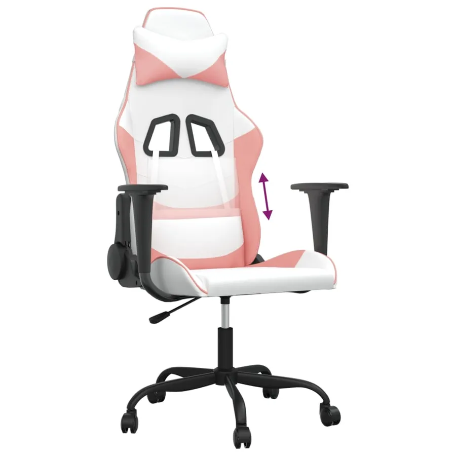 Chaise de jeu Blanc et rose Similicuir - 7