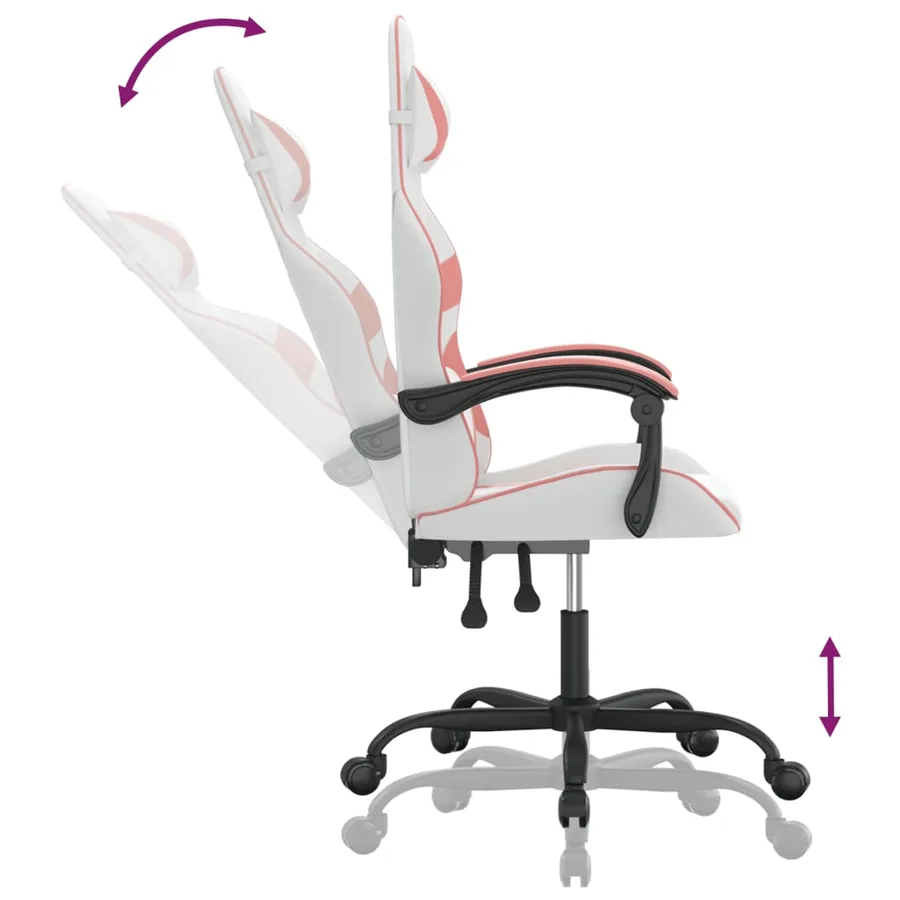 Chaise de jeu Blanc et rose Similicuir - 7