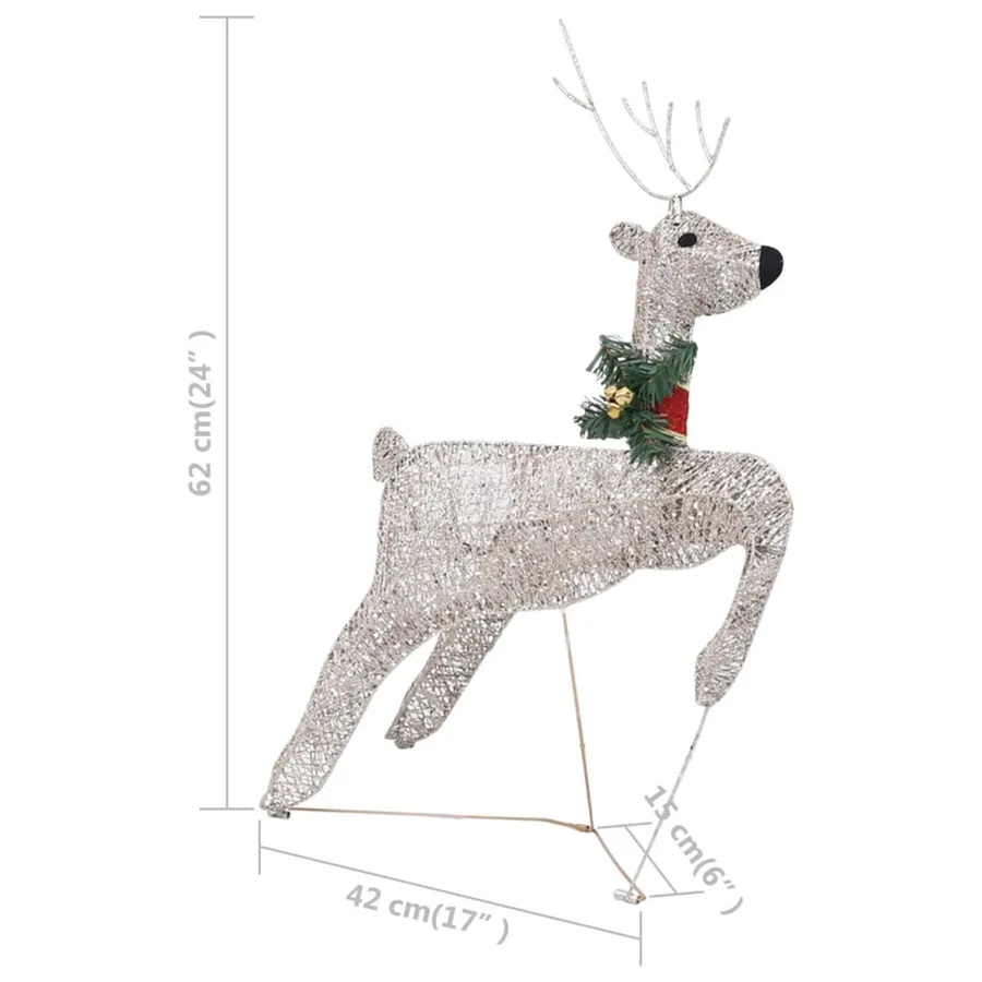 Décoration de Noël Rennes avec traîneau 100 LED Extérieur Doré - 10