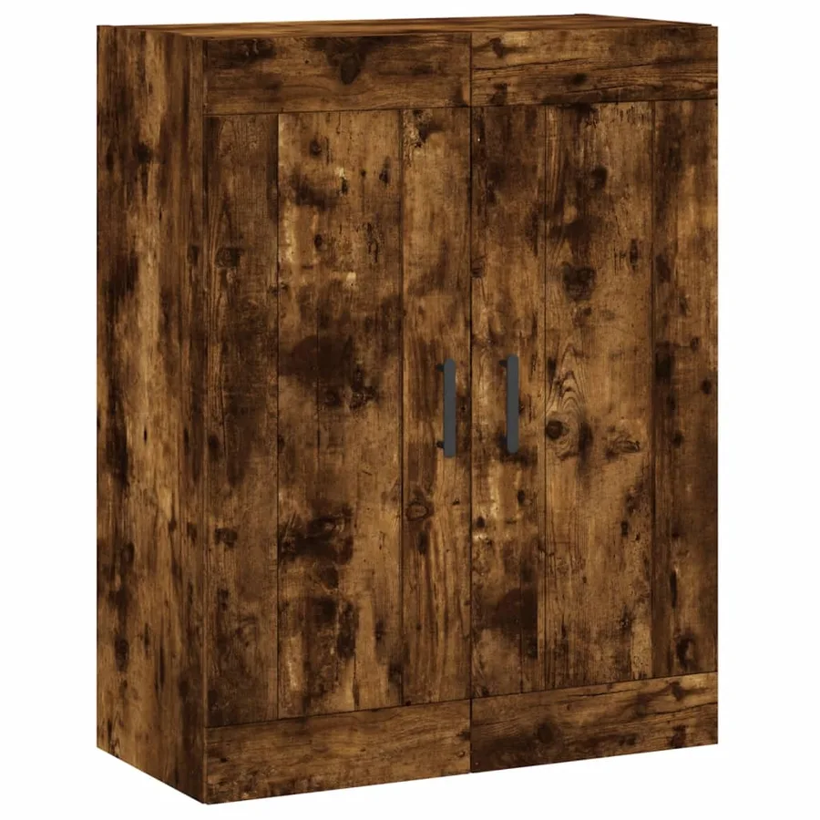 Armoire murale chêne fumé 69,5x34x90 cm bois d'ingénierie - 2