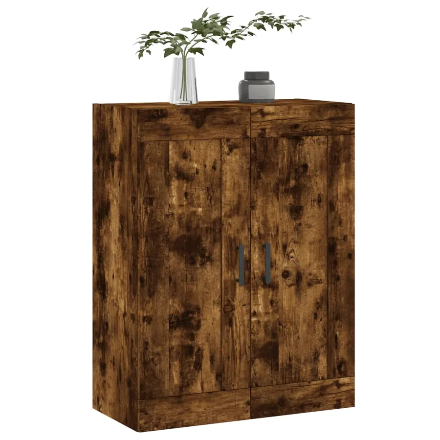 Armoire murale chêne fumé 69,5x34x90 cm bois d'ingénierie - 4