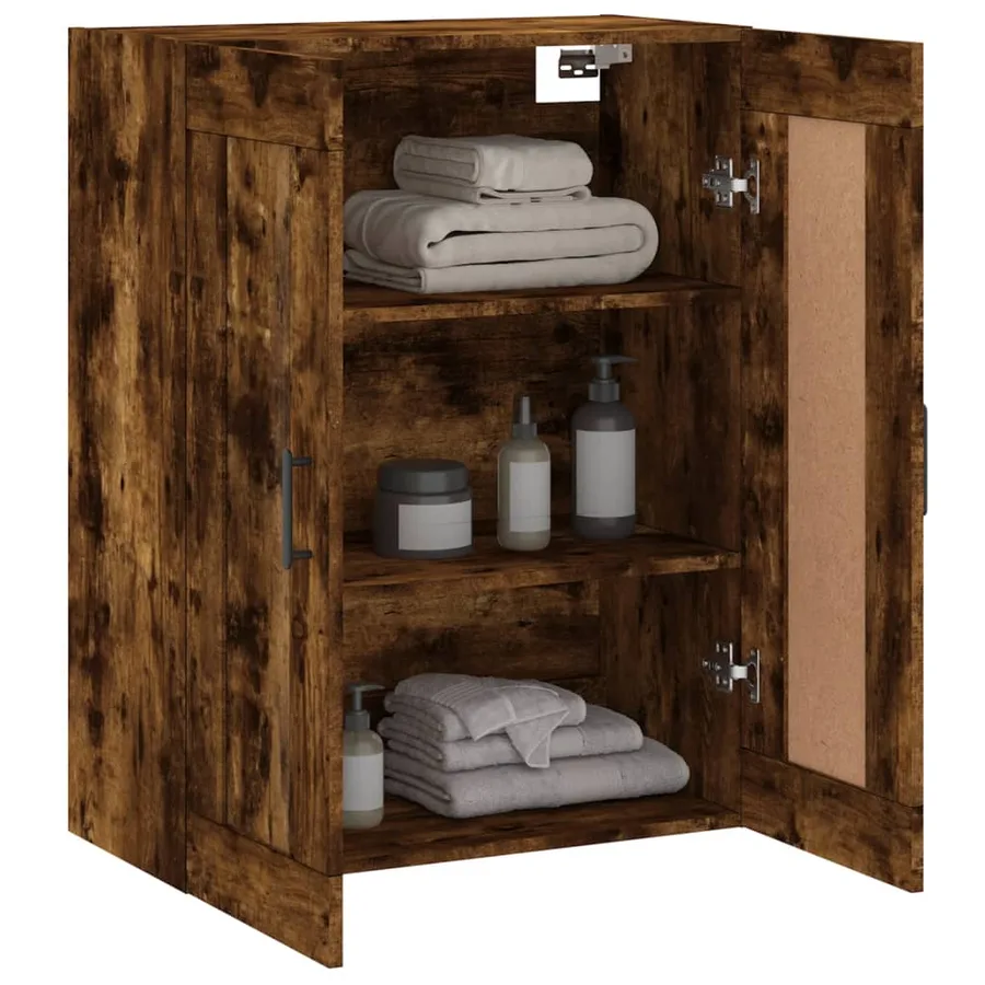 Armoire murale chêne fumé 69,5x34x90 cm bois d'ingénierie - 5