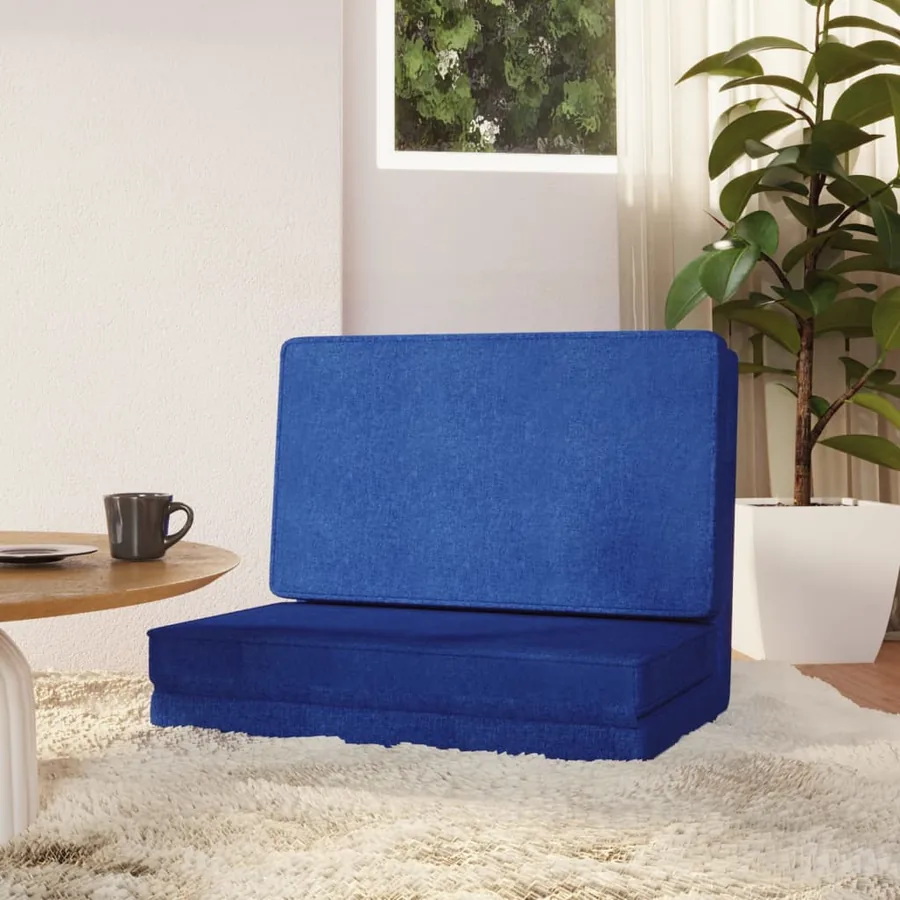 Chaise pliable de sol Bleu Tissu