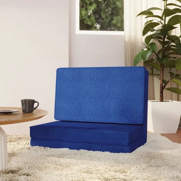 Chaise pliable de sol Bleu Tissu