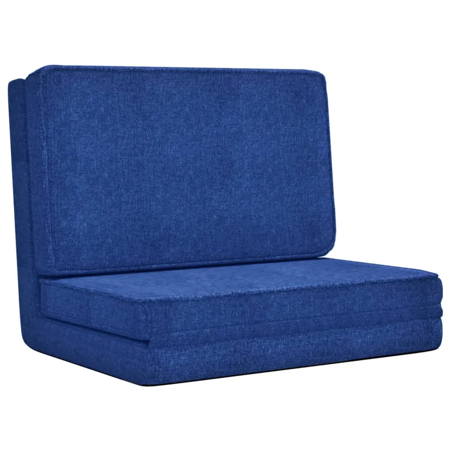 Chaise pliable de sol Bleu Tissu - 2