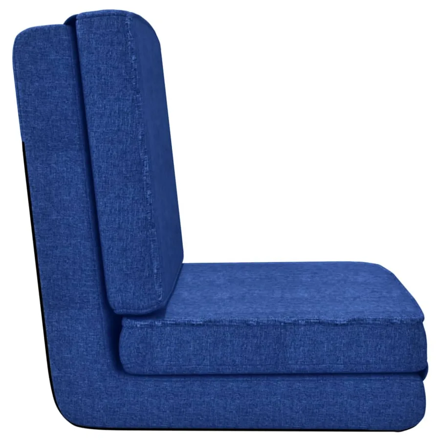 Chaise pliable de sol Bleu Tissu - 4