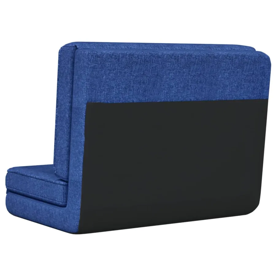 Chaise pliable de sol Bleu Tissu - 5