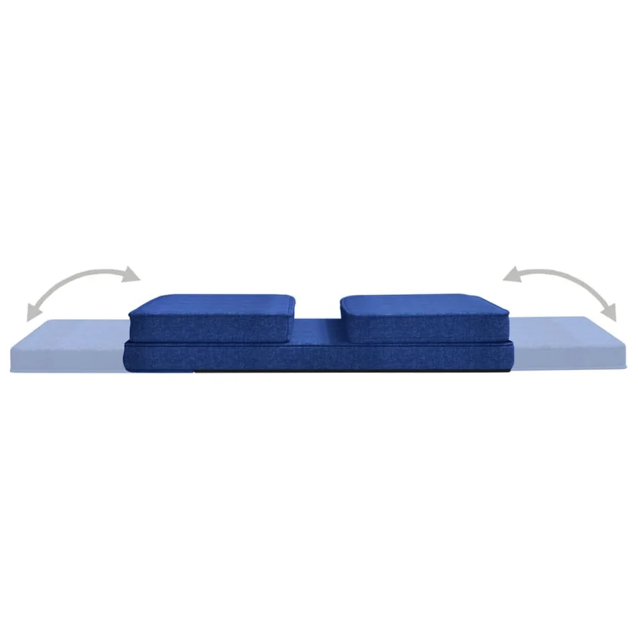 Chaise pliable de sol Bleu Tissu - 8