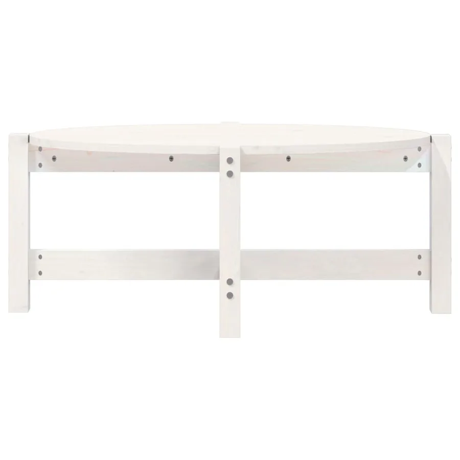 Table basse Blanc 87x48x35 cm Bois massif de pin - 5