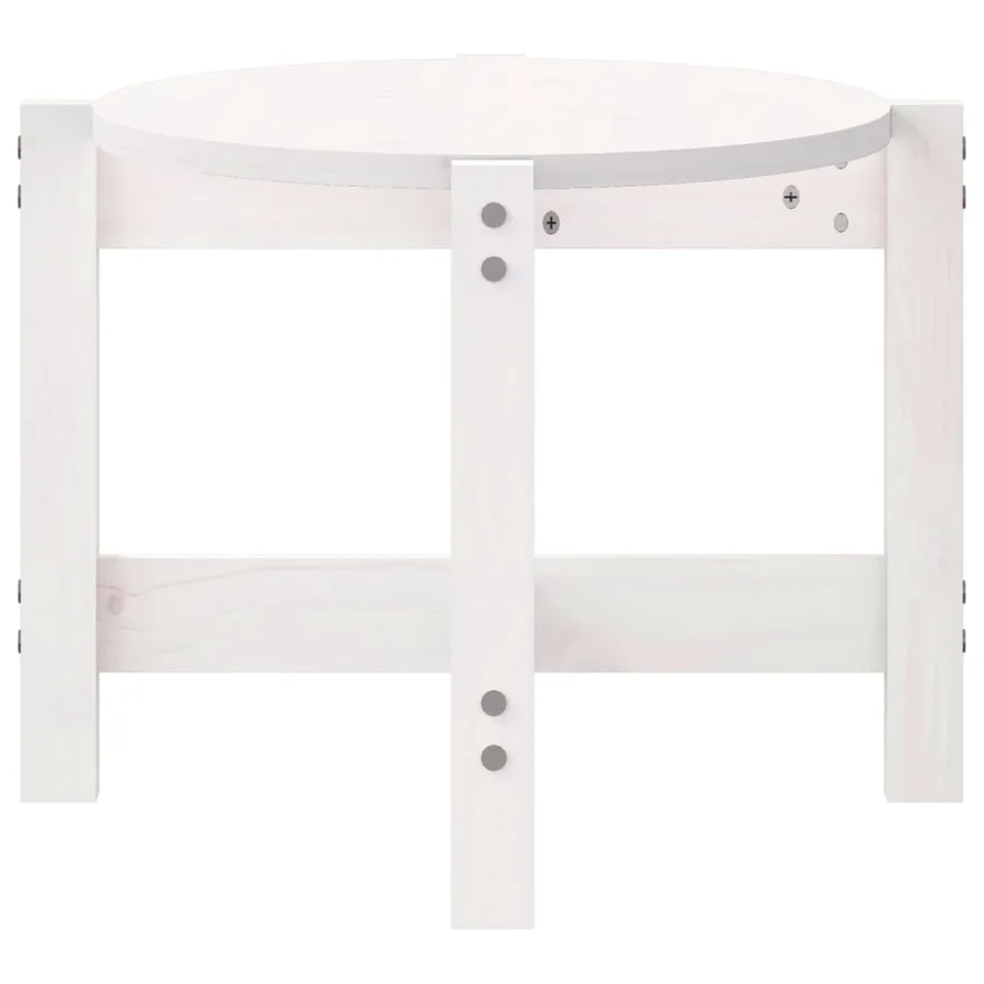Table basse Blanc 87x48x35 cm Bois massif de pin - 6