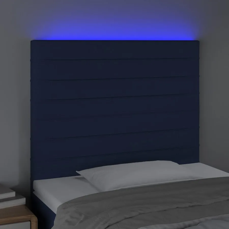 Tête de lit à LED Bleu 90x5x118/128 cm Tissu - 3