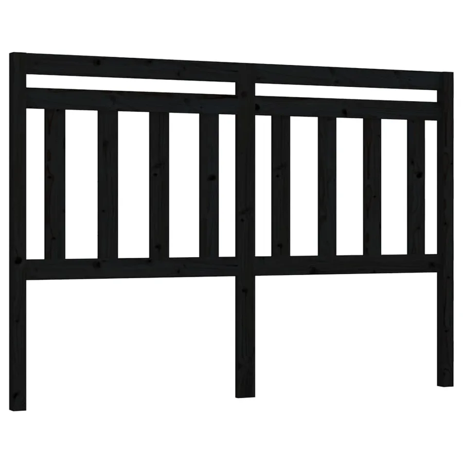 Tête de lit Noir 166x4x100 cm Bois massif de pin - 2