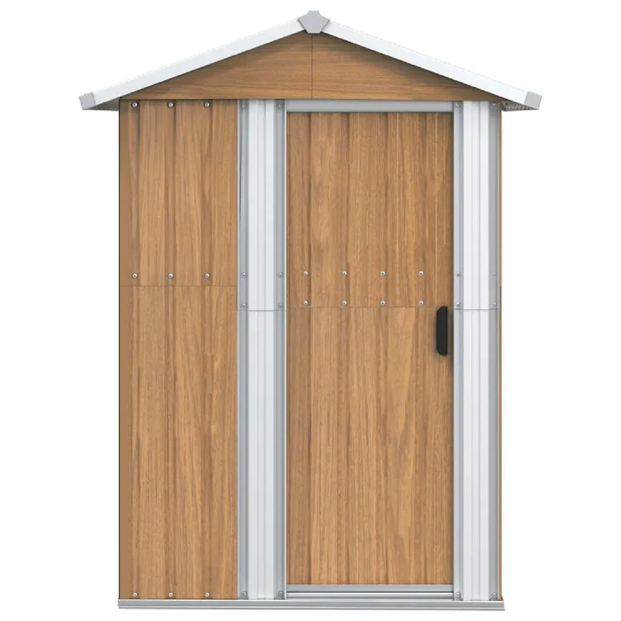 Abri de jardin marron 126 x 97,5 x 177 cm en acier galvanisé - 3