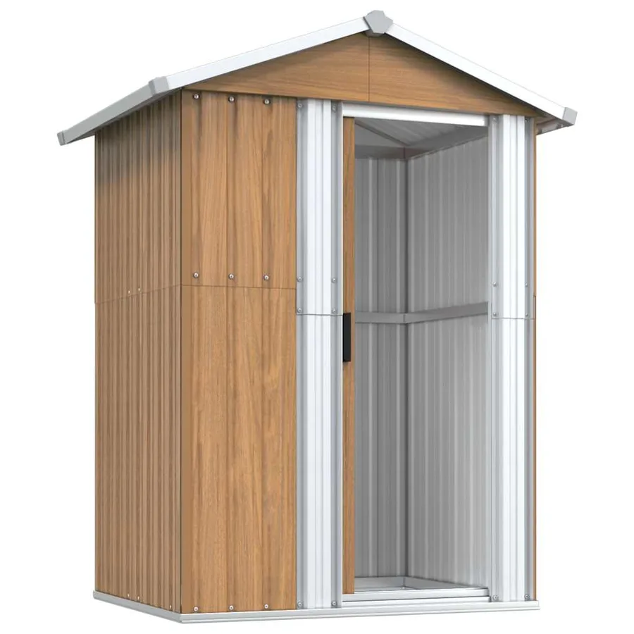 Abri de jardin marron 126 x 97,5 x 177 cm en acier galvanisé - 4