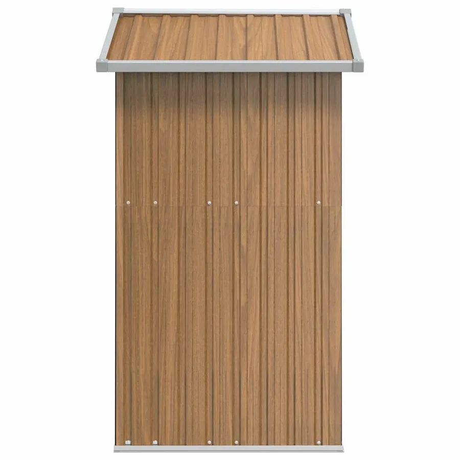 Abri de jardin marron 126 x 97,5 x 177 cm en acier galvanisé - 5