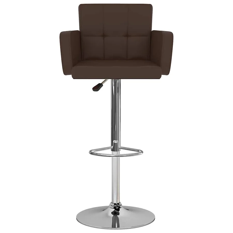 Tabourets de bar lot de 2 marron similicuir - 3