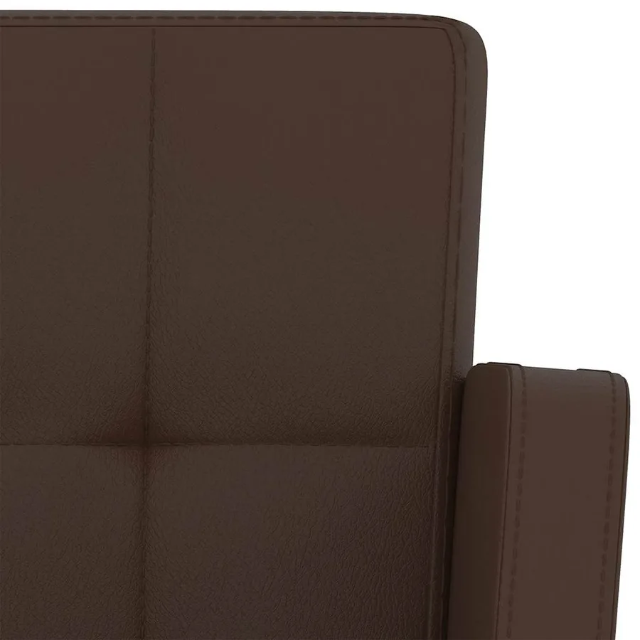 Tabourets de bar lot de 2 marron similicuir - 7