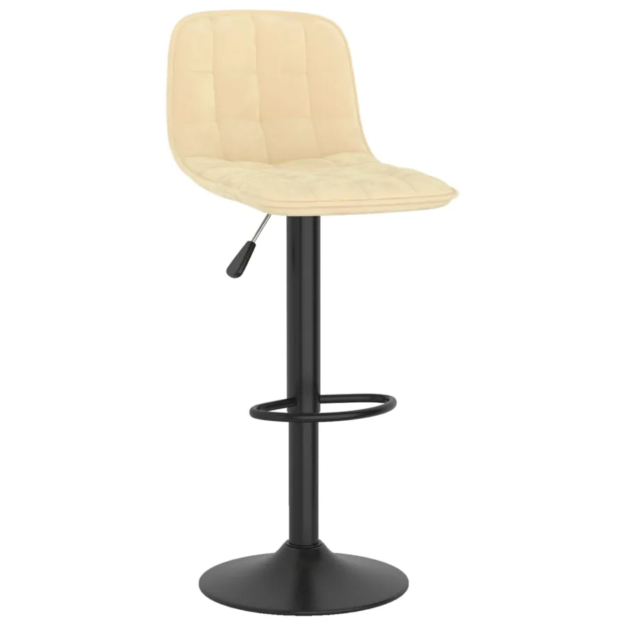 Tabourets de bar lot de 2 crème velours - 3