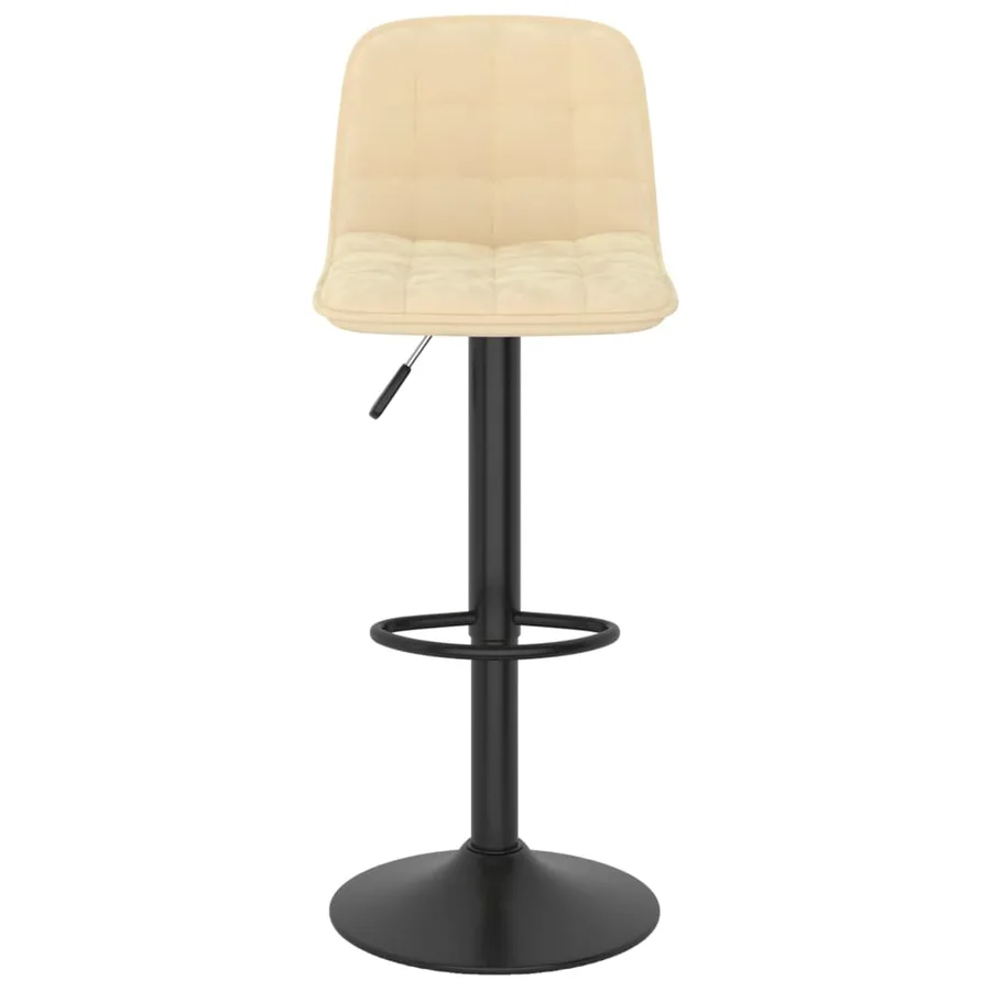 Tabourets de bar lot de 2 crème velours - 4