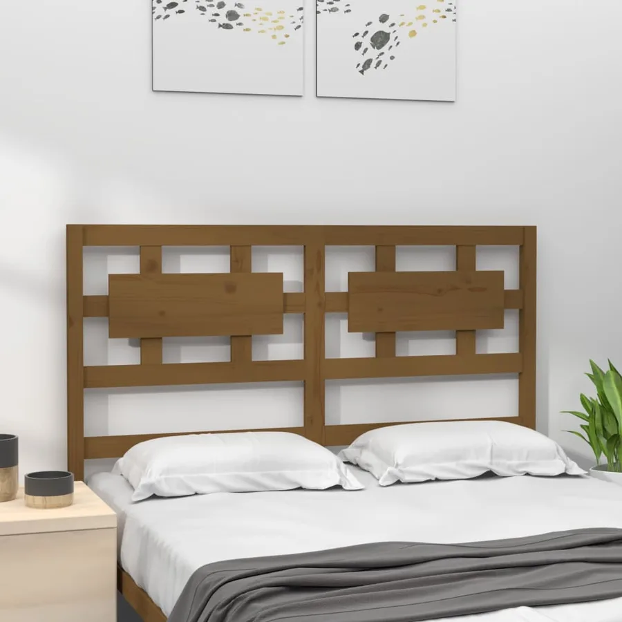 Tête de lit Marron miel 125,5x4x100 cm Bois massif de pin - 3