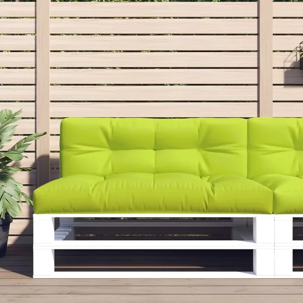 Coussin de palette vert vif 120x40x12 cm tissu