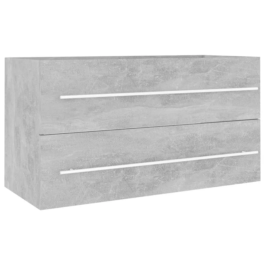 Ensemble de meubles de salle de bain 2 pcs Gris béton Aggloméré - 7