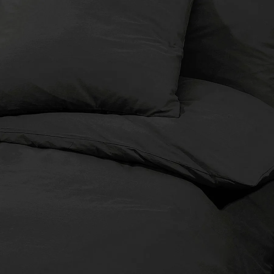 Ensemble de housse de couette Noir 200x220 cm Coton - 7