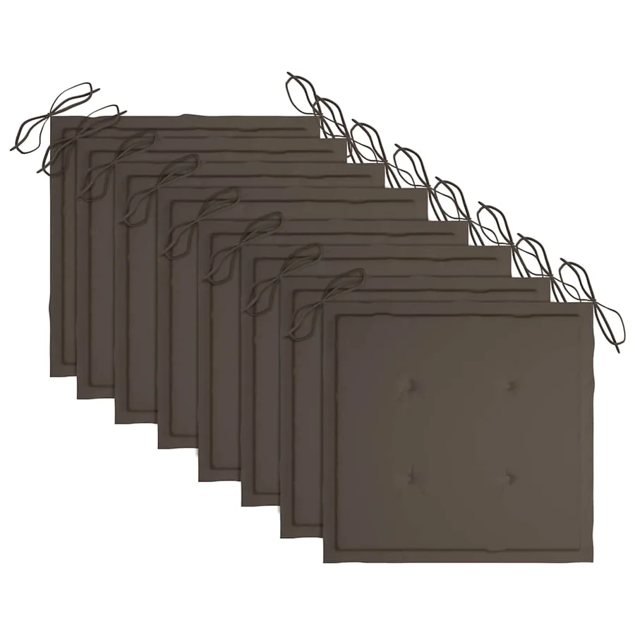 Chaises pliables de jardin lot de 8 avec coussins Bois d'acacia - 9