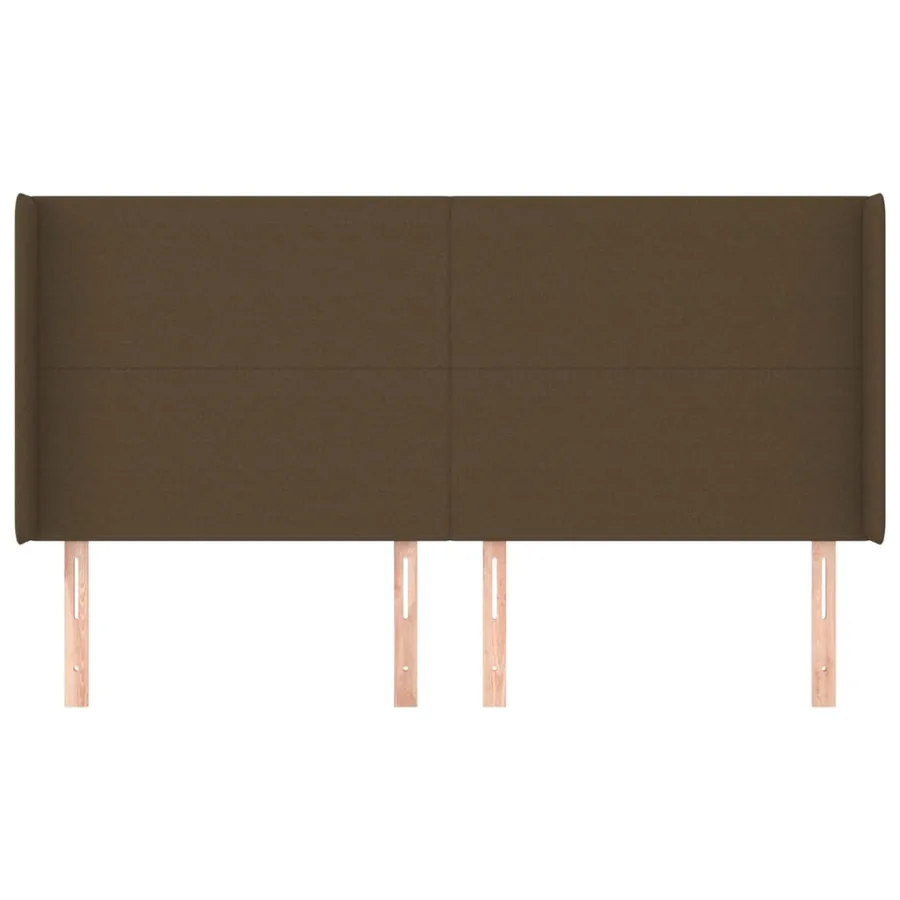 Tête de lit avec oreilles Marron foncé 183x16x118/128 cm Tissu - 3