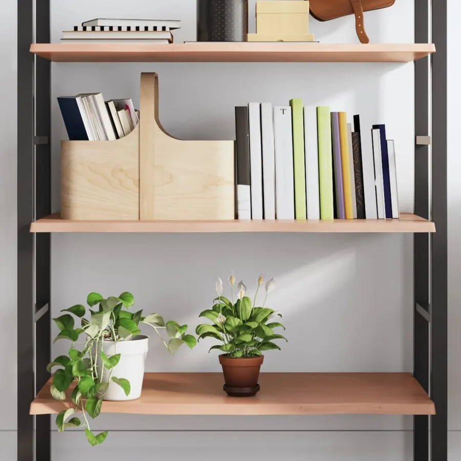 Étagère murale marron clair 80x40x2 cm bois chêne massif traité