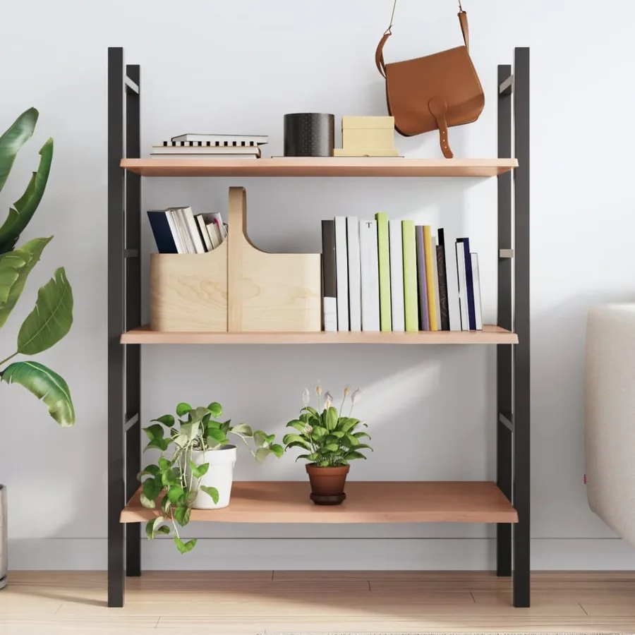 Étagère murale marron clair 80x40x2 cm bois chêne massif traité - 3