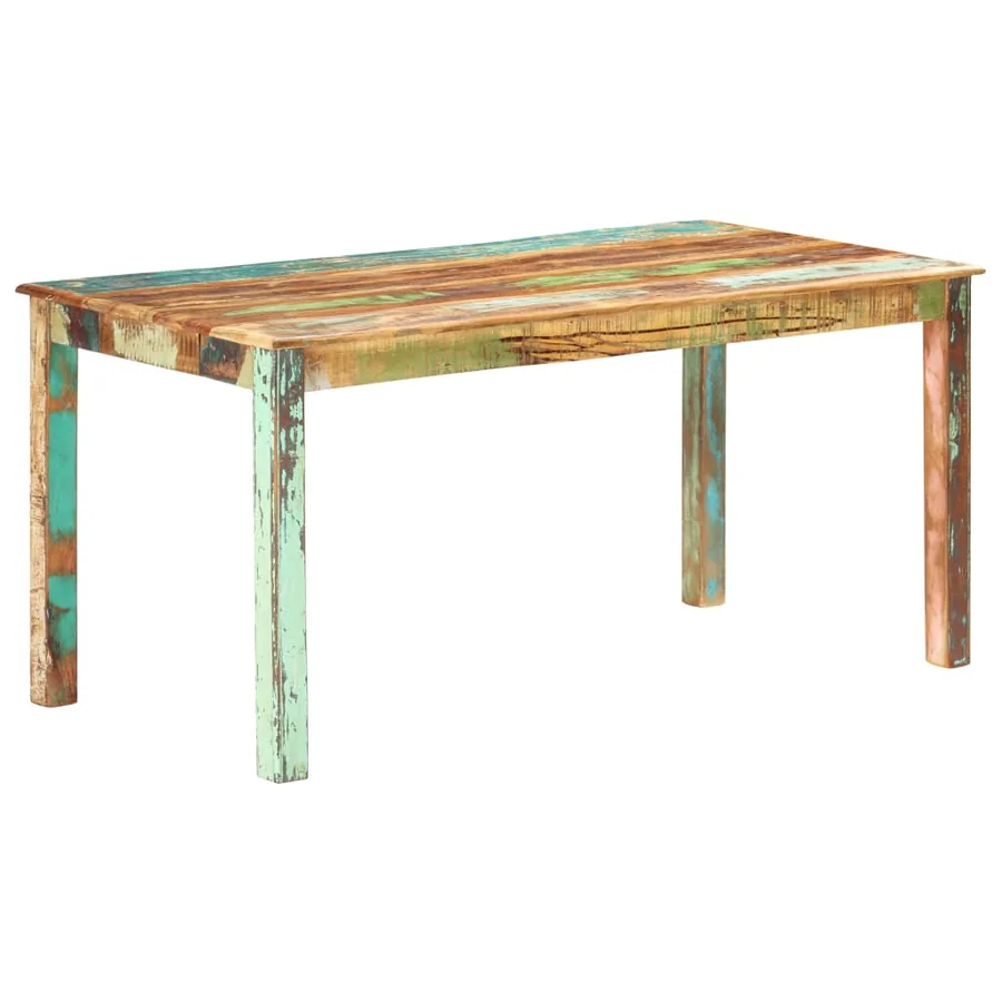 Table de salle à manger Bois de récupération solide 160x80x76cm