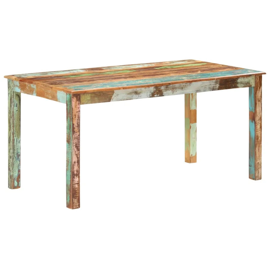 Table de salle à manger Bois de récupération solide 160x80x76cm - 8