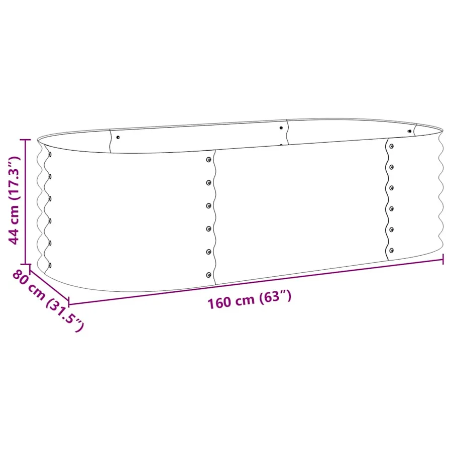 Lit surélevé de jardin 160x80x44 cm Acier galvanisé Argenté - 8