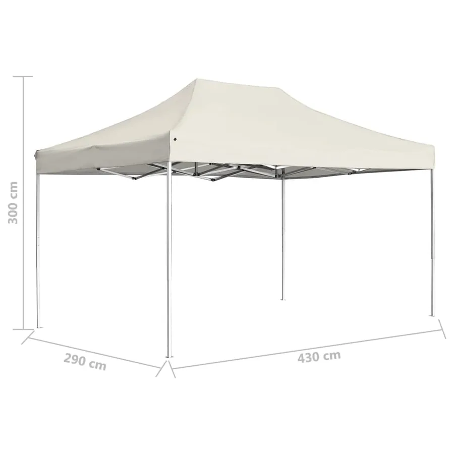 Tente de réception pliable Aluminium 4,5x3 m Crème - 8
