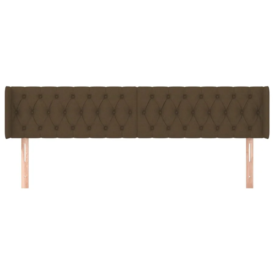 Tête de lit avec oreilles Marron Foncé 183x16x78/88 cm Tissu - 3