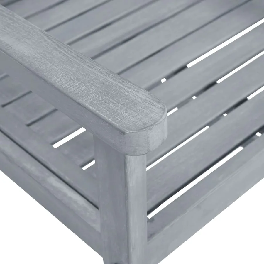 Chaises de jardin et coussins lot de 6 Bois acacia massif Gris - 8