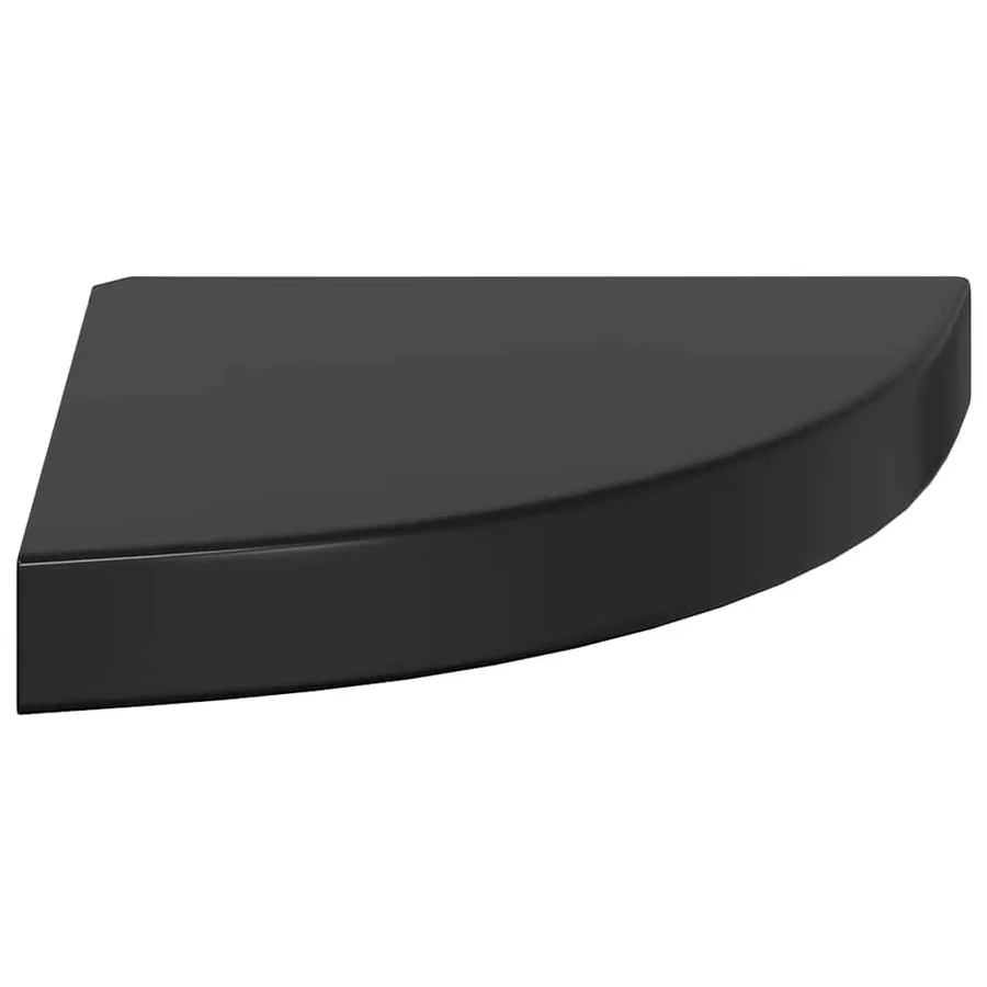 Étagères d'angle flottantes 4 pcs noir brillant 25x25x3,8cm MDF - 7