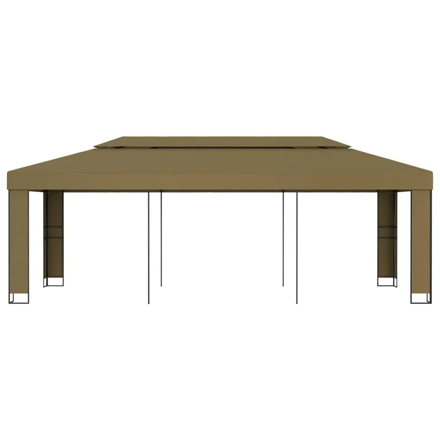 Tonnelle avec double toit 3x6 m Taupe 180 g/m² - 2