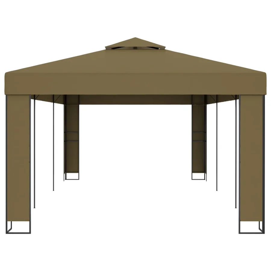 Tonnelle avec double toit 3x6 m Taupe 180 g/m² - 3