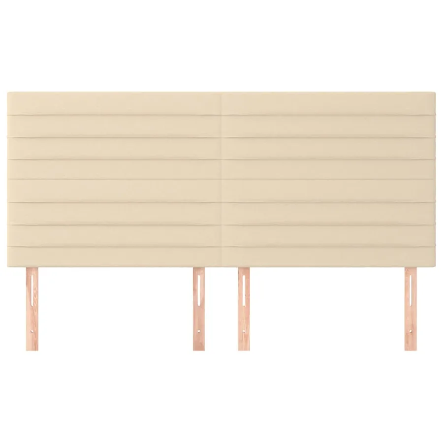 Tête de lit Crème 200x5x118/128 cm Tissu - 3