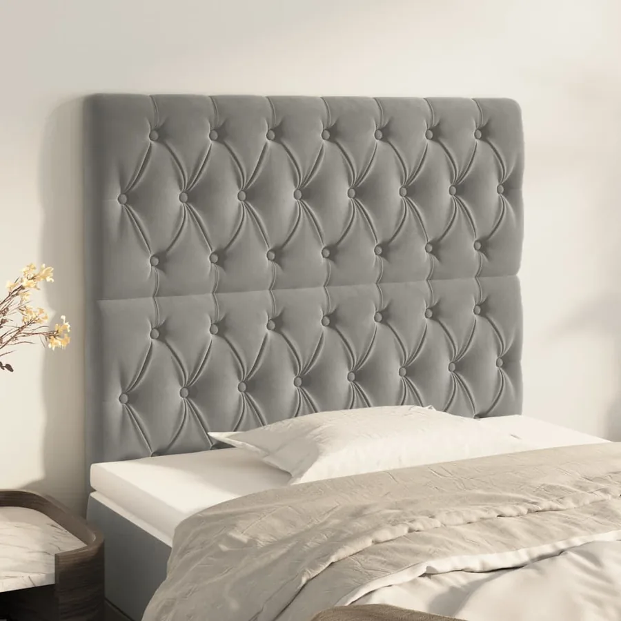 Tête de lit Gris clair 100x7x118/128 cm Velours