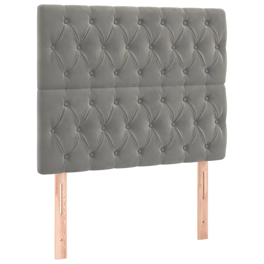 Tête de lit Gris clair 100x7x118/128 cm Velours - 2