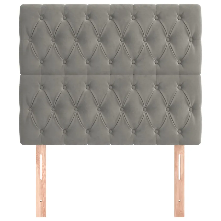 Tête de lit Gris clair 100x7x118/128 cm Velours - 3