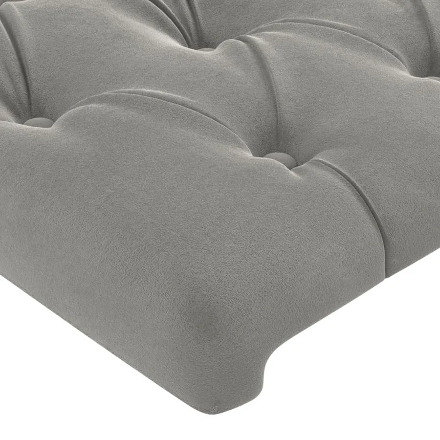 Tête de lit Gris clair 100x7x118/128 cm Velours - 4