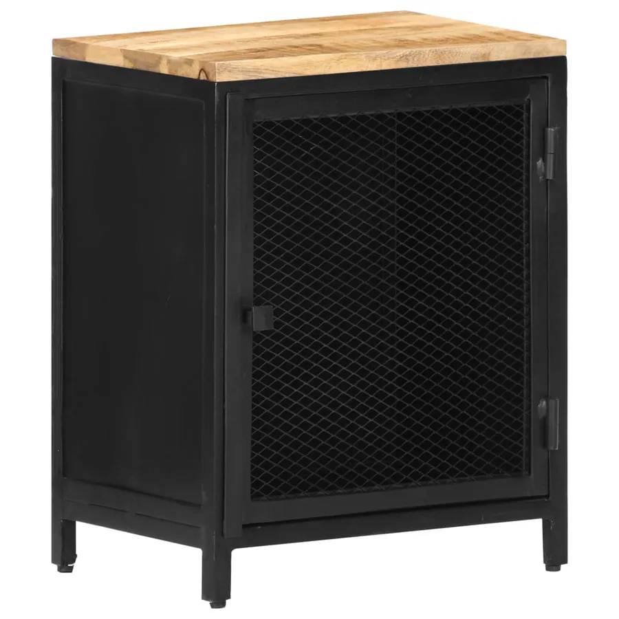 Table de chevet 40x30x53 cm Bois de manguier massif brut - 10