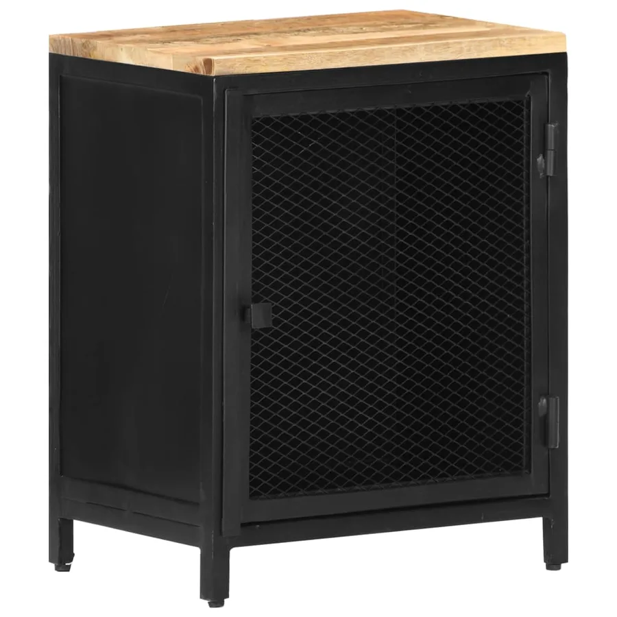 Table de chevet 40x30x53 cm Bois de manguier massif brut - 11