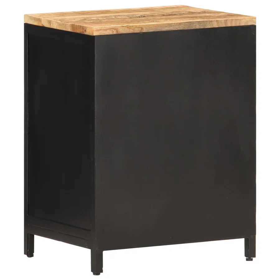 Table de chevet 40x30x53 cm Bois de manguier massif brut - 4