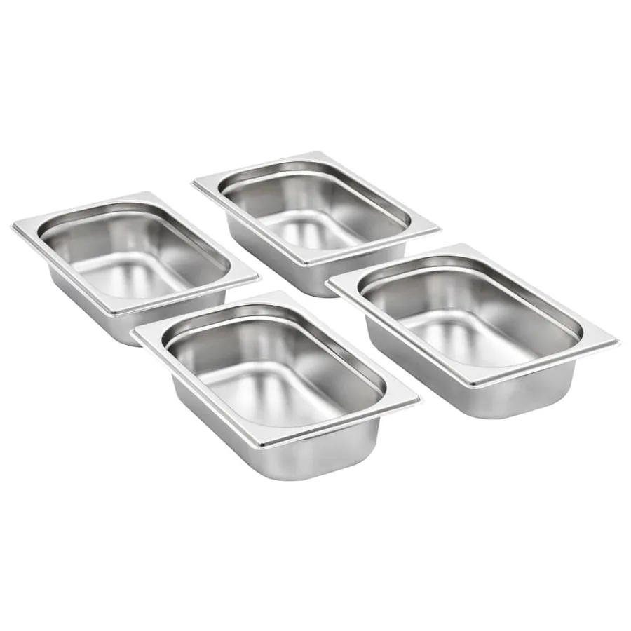 Récipients Gastronorm 8 pcs GN 1/4 65 mm Acier inoxydable - 2